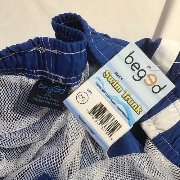 New Beged Swim Trunk Lined with Cargo Pockets - Picture 3 of 7